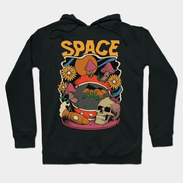 Space Vintage T-shirt Hoodie by BERKAH SERAWUNG